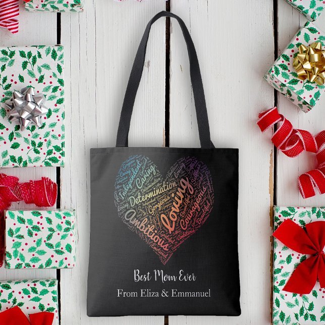 Best Mum Ever Kids Names Colourful Mother's Day Tote Bag (Creator Uploaded)