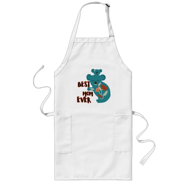 Best Mum Ever Koala Mother's Day Long Apron (Front)