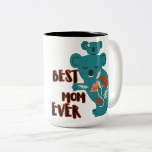Best Mum Ever Koala Mother's Day Two-Tone Coffee Mug