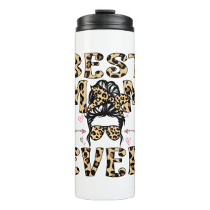 Best Mum Ever Leopard Plaid Mother's Day Mama Thermal Tumbler