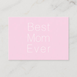 Best Mum Ever light pink white minimalist modern Enclosure Card