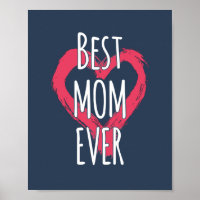 Best Mum Ever Love Heart Typography