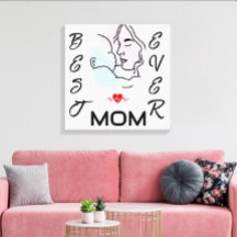Best Mum Ever Minimalist Line Art Mother's Day