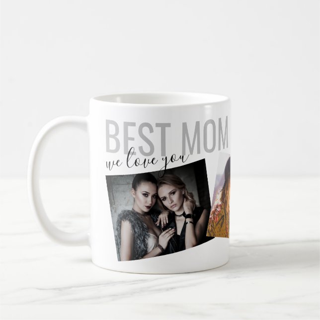 Best Mum Ever Modern Chic Personalised Photo Coffee Mug (Left)