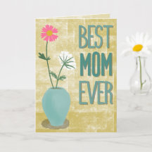 Best Mum Ever – Modern Floral Abstract with Vase