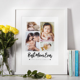 Best Mum Ever   Modern Four Photo Poster