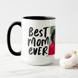 Best mum ever modern photo black white mug