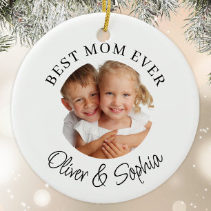 Best Mum Ever Modern Photo Ceramic Ornament