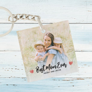 Best Mum Ever Modern Photo  Key Ring