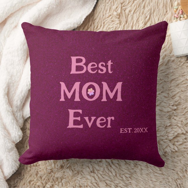 best mum ever modern retro solid mothers day  cushion (Blanket)