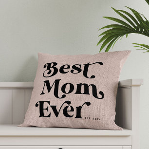 Best Mum Ever Modern Rustic Blush Pink Typography  Cushion