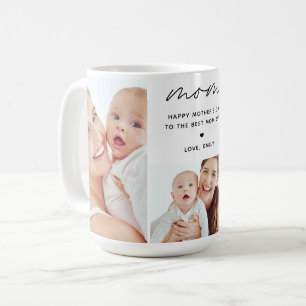 Best Mum Ever Modern Script 3 Photo Coffee Mug