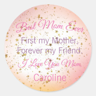 Best Mum Ever Modern Script Keepsake Mothers Day Classic Round Sticker