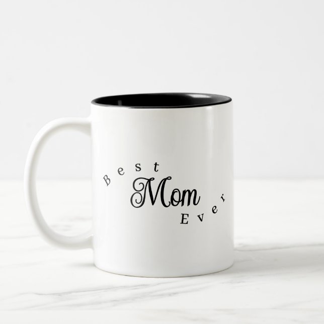 Best Mum Ever Modern Simple Two-Tone Coffee Mug (Left)