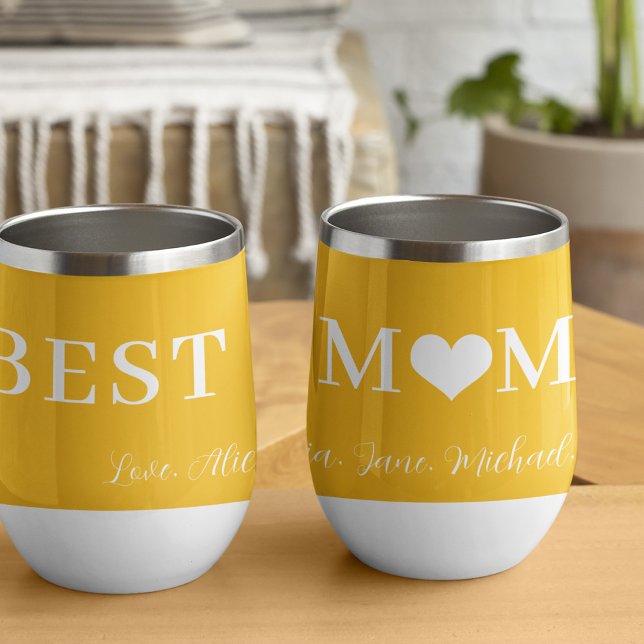 Best mum ever modern typography heart yellow (Creator Uploaded)