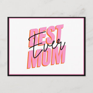Best Mum Ever Modern Typography Mother's Day Chic Postcard