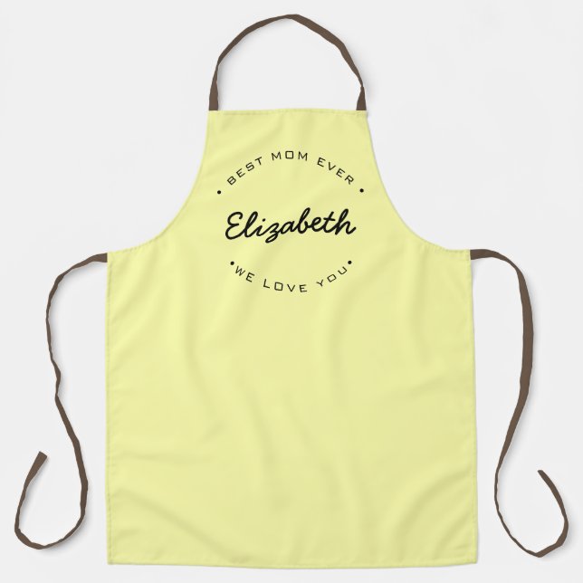 Best Mum Ever Modern Typography Personalised Apron (Front)