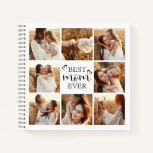 Best Mum Ever Modern Typography Photo Collage Gift Notebook
