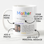 Best Mum Ever Mother Search Result Photo & Message Coffee Mug<br><div class="desc">This funny "Mother Search" mug is the ultimate way to show your one-of-a-kind mum how much she means to you. Personalise it with a search term that best describes her, add her name, a favourite photo, and a personal heartwarming or funny message to make her feel loved and appreciated on...</div>