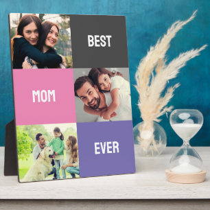 Best Mum Ever Mother's Day 3 Photo Collage Plaque