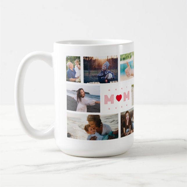 Best Mum Ever Mother's Day 8 Photo Collage  Coffee Mug (Left)