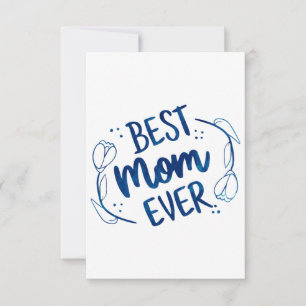Best Mum Ever Mothers Day Blue Floral Gift Idea Thank You Card