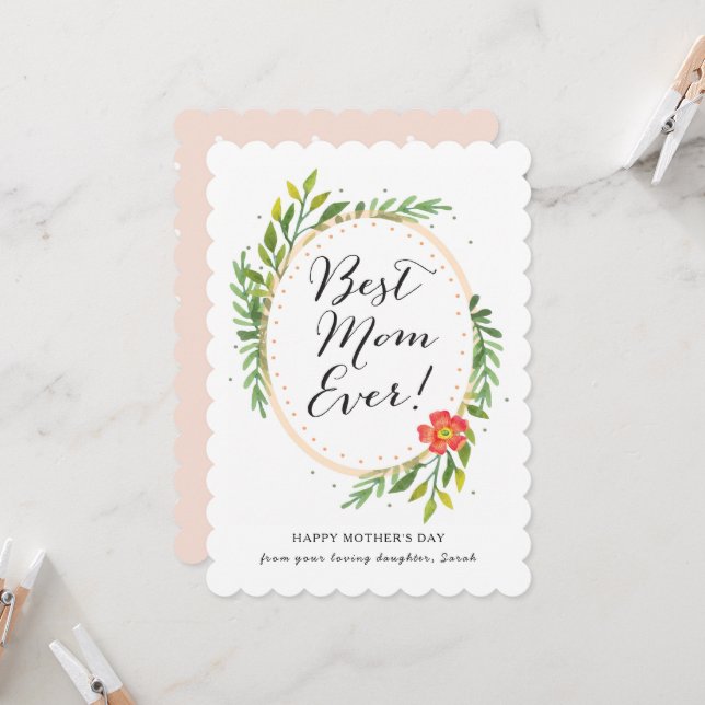 Best Mum Ever Mother's Day Card (Front/Back In Situ)