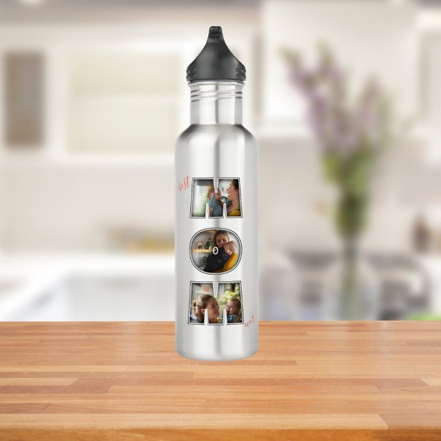 Best Mum Ever Mother's Day Gift 3 Photo Cutout 710 Ml Water Bottle (Creator Uploaded)