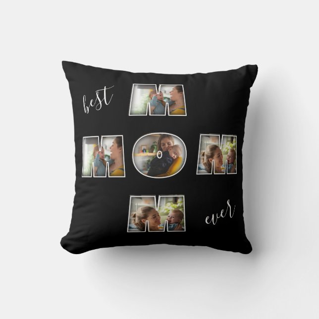 Best Mum Ever Mother's Day Gift 3 Photo Cutout Cushion (Front)