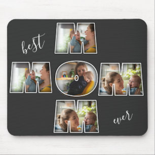 Best Mum Ever Mother's Day Gift 3 Photo Cutout Mouse Pad