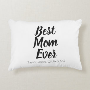 Best Mum Ever, Mother's Day gift custom kids names Decorative Cushion