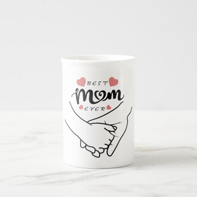 Best Mum Ever, Mother's Day, Gift For Mum Bone China Mug (Front)