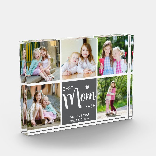 Best Mum Ever Mothers Day Grey Photo Block (Left)