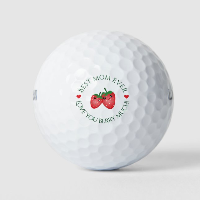 Best Mum Ever Mother's Day Love You Berry Much Golf Balls (Front)