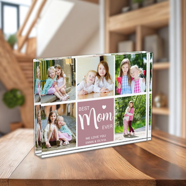 Best Mum Ever Mothers Day Mauve Photo Block (Best Mom Ever Mothers Day Mauve Photo Block)
