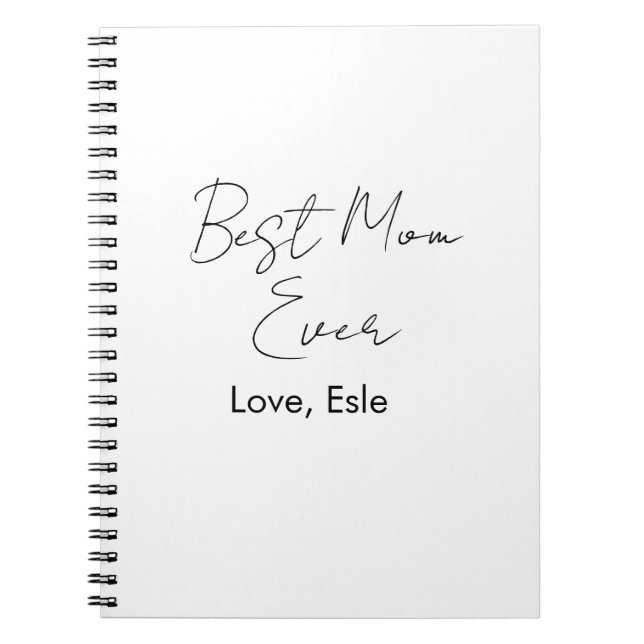 best mum ever mothers day name date simple minimal notebook (Front)