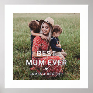 Best Mum Ever Mothers Day Personalised Photo Foil Prints