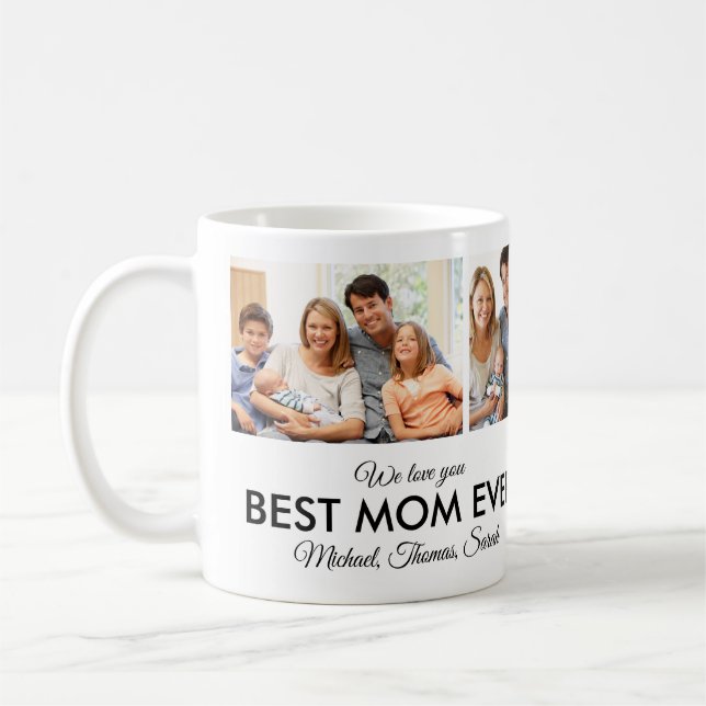 Best Mum Ever Mothers Day Photo Collage Coffee Mug (Left)