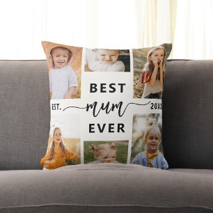Best Mum Ever - Mother's Day Photo Collage Cushion