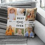 Best Mum Ever - Mother's Day Photo Collage Cushion<br><div class="desc">Celebrate your mum with the "Best Mum Ever" Mother's Day Photo Collage Throw Pillow. This personalised pillow features a beautifully arranged collage of cherished photos, capturing special moments and memories. The heartfelt message "Best Mum Ever" adds a loving touch. Made from high-quality, soft, and durable fabric, it offers both comfort...</div>