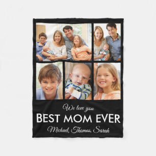 Best Mum Ever Mothers Day Photo Collage Fleece Blanket