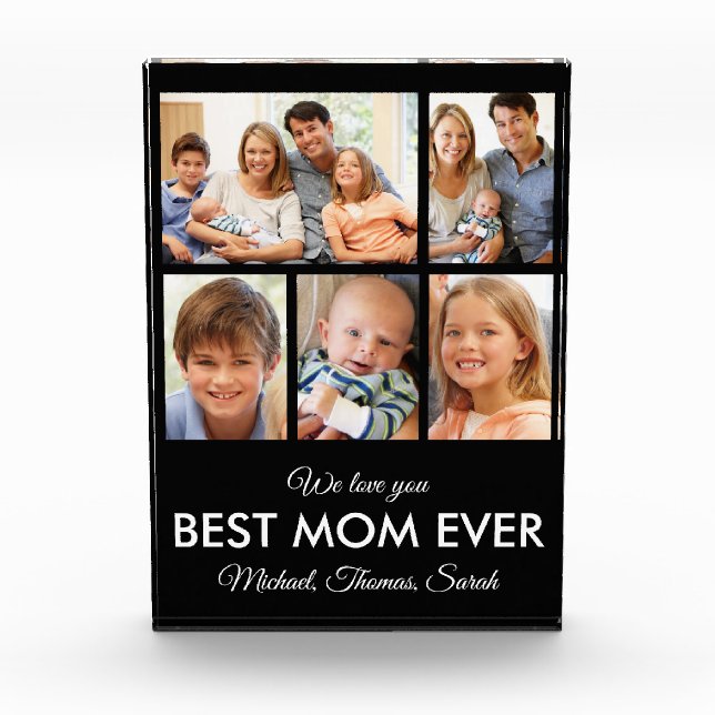 Best Mum Ever Mothers Day Picture Collage Photo Block (Front)