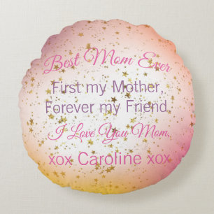 Best Mum Ever Mothers Day Quote Modern Cute      Round Cushion