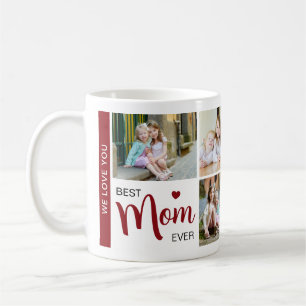 Best Mum Ever Mothers Day Red Photo Collage  Coffee Mug