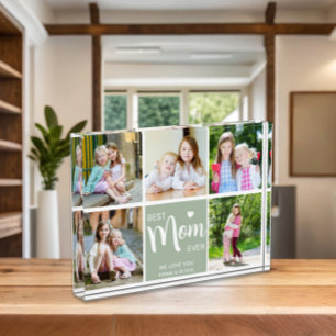 Best Mum Ever Mothers Day Sage Green Photo Block