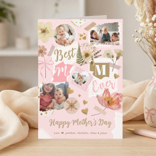 Best Mum Ever Mother's Day Scrapbook Photo Collage Card