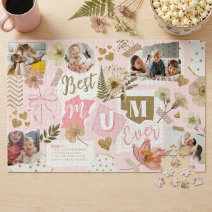 Best Mum Ever Mother's Day Scrapbook Photo Collage Jigsaw Puzzle