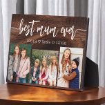 Best Mum Ever - Mother's Day Wood Photo Collage Plaque<br><div class="desc">Celebrate your mum with the "Best Mum Ever" Mother's Day Photo Collage Plaque. This personalised plaque features a beautifully arranged collage of cherished photos, capturing special moments and memories. The heartfelt message "Best Mum Ever" adds a loving touch. Crafted from high-quality materials with a sleek finish, it's perfect for displaying...</div>