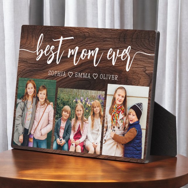Best Mum Ever - Mother's Day Wood Photo Collage Plaque (Creator Uploaded)