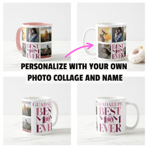 Best Mum Ever Mother's Photo Collage Cute Pink Coffee Mug